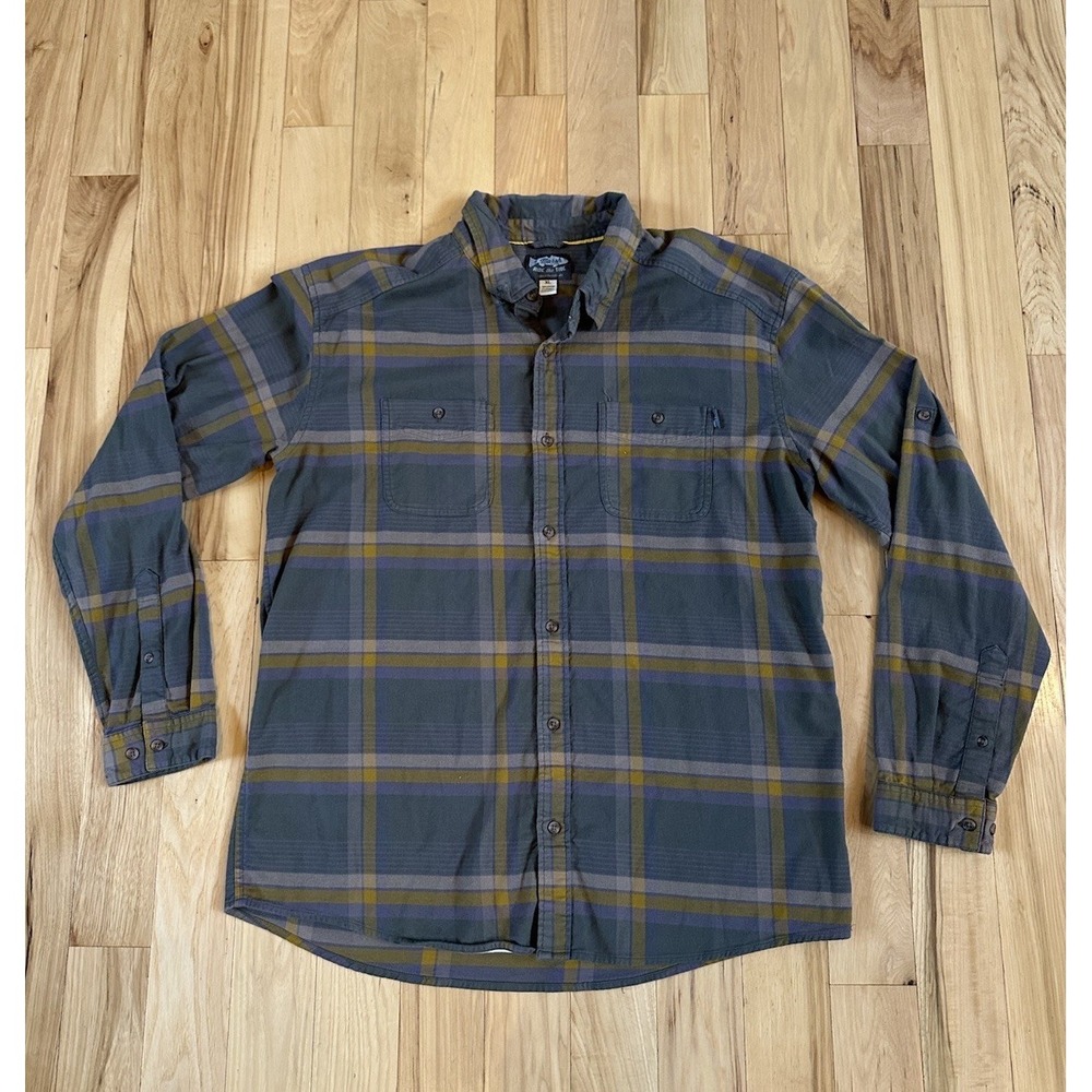 Marsh Wear Men's XL Westerly Flannel Gray Plaid Long Sleeve Button Up Shirt